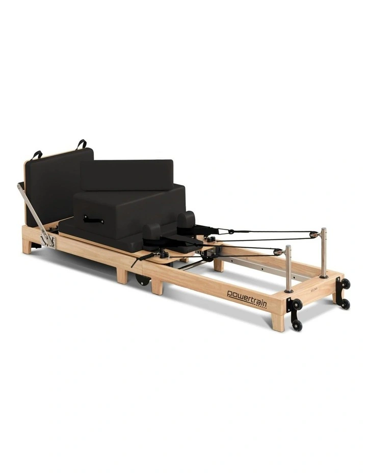 Selina Fold Wooden Pilates Reformer Jumpboard Box Oak in Black image 1