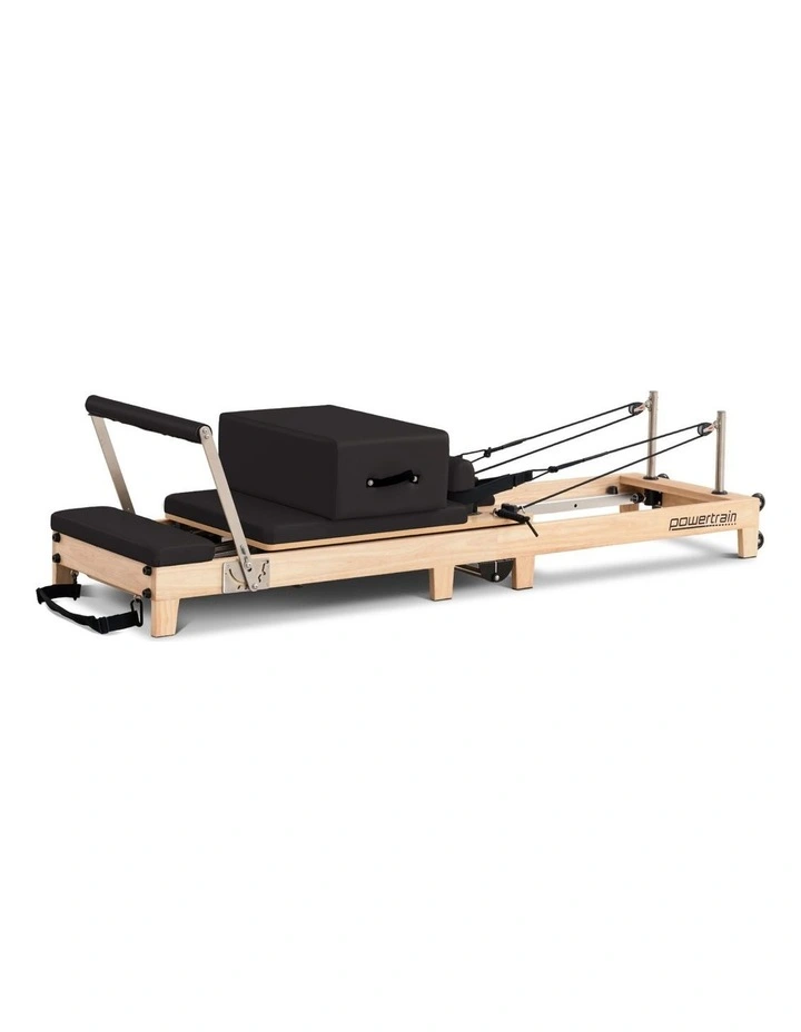 Selina Fold Wooden Pilates Reformer Jumpboard Box Oak in Black image 2