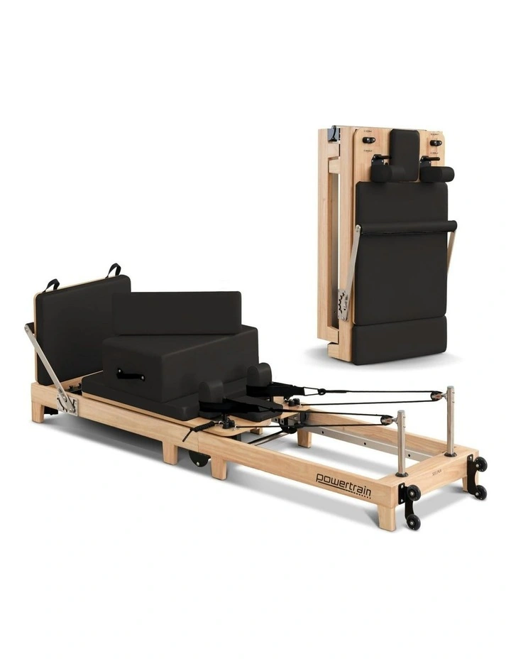 Selina Fold Wooden Pilates Reformer Jumpboard Box Oak in Black image 3