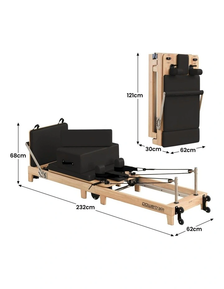 Selina Fold Wooden Pilates Reformer Jumpboard Box Oak in Black image 4