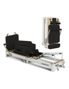 Velora Pilates Reformer Machine Aluminium Foldable Multifunctional Home Gym Equipment Exercise Trainer in Black