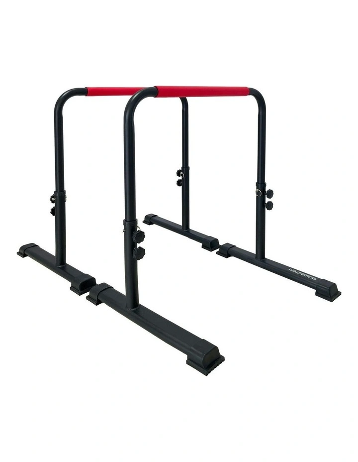 Height-Adjustable Dip Bars Pair Load Capacity 200kg Separated Type in Black image 1