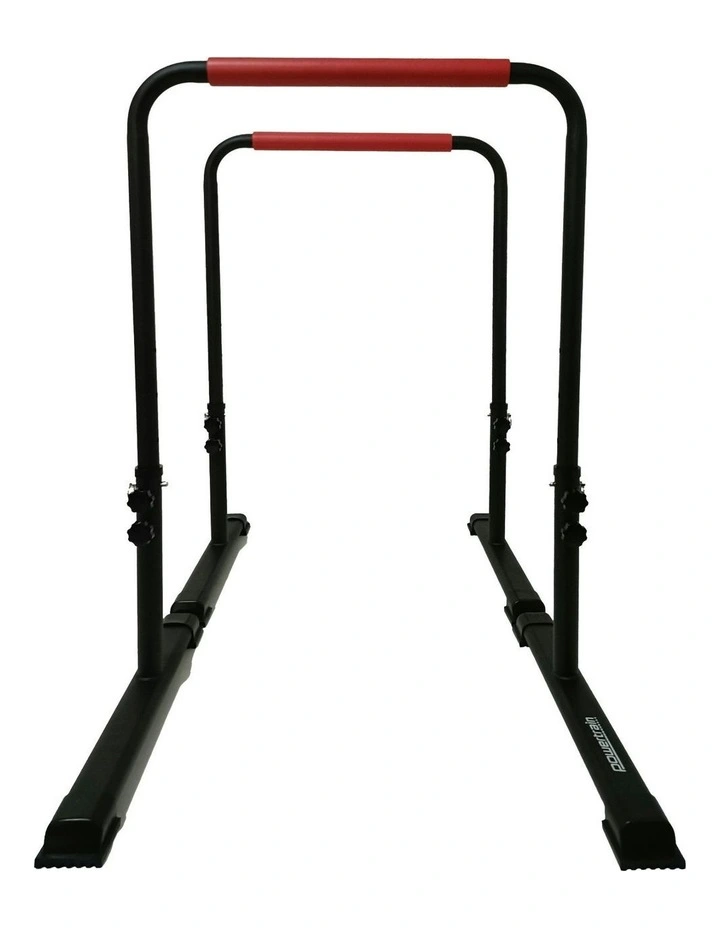 Height-Adjustable Dip Bars Pair Load Capacity 200kg Separated Type in Black image 2