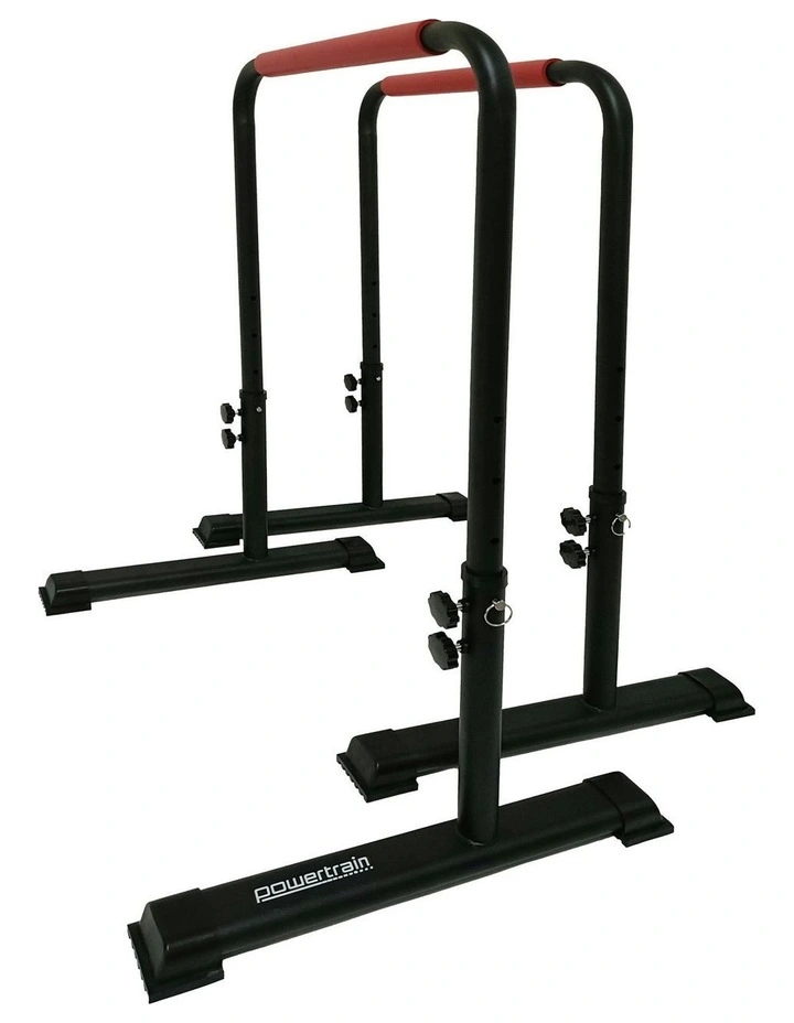 Height-Adjustable Dip Bars Pair Load Capacity 200kg Separated Type in Black image 4