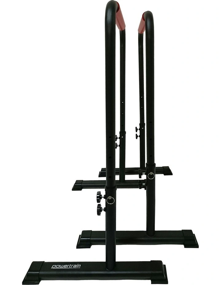 Height-Adjustable Dip Bars Pair Load Capacity 200kg Separated Type in Black image 5
