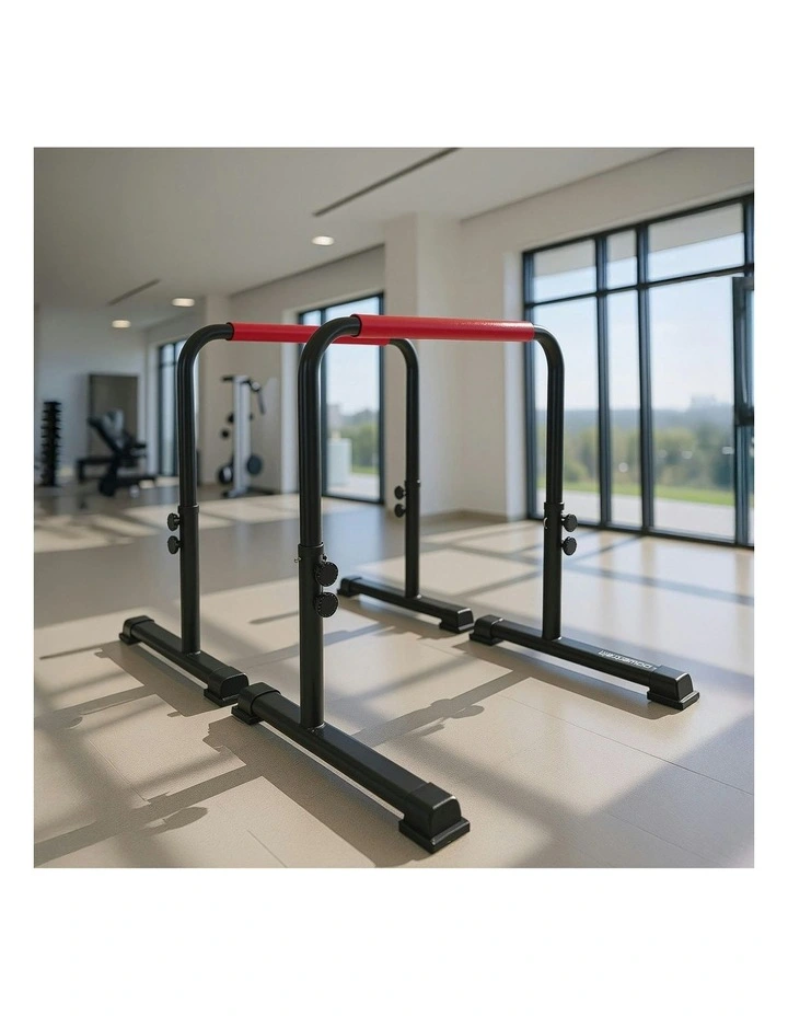 Height-Adjustable Dip Bars Pair Load Capacity 200kg Separated Type in Black image 7