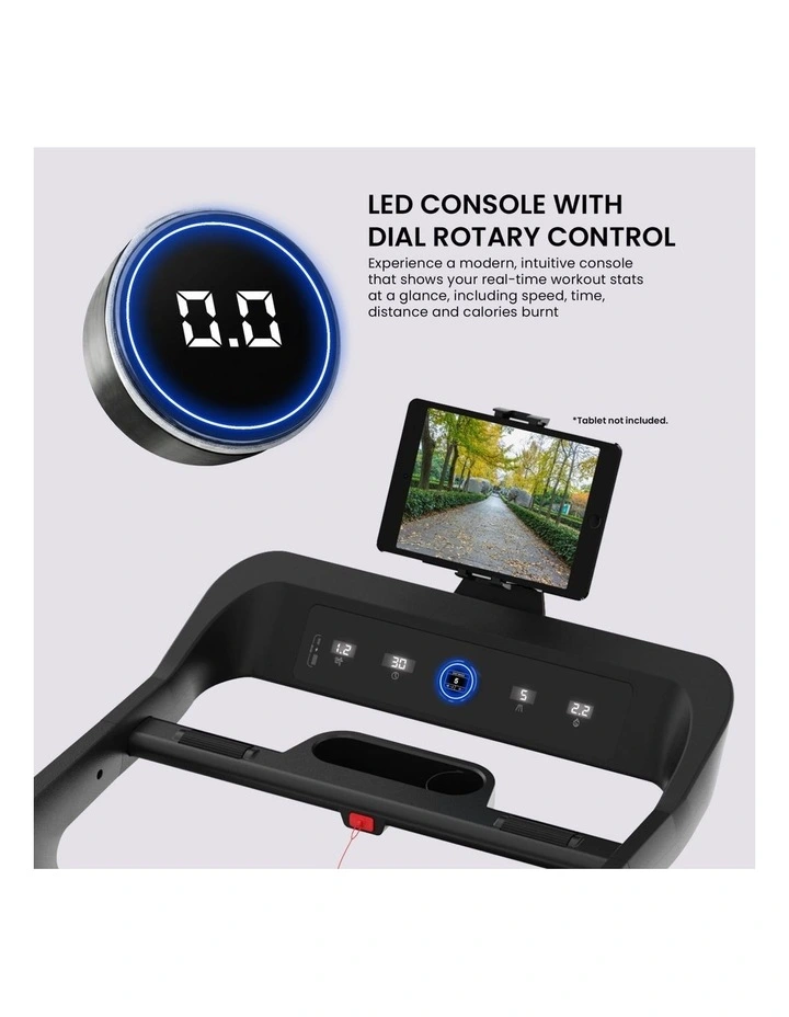 Foldable Treadmill with Automatic Incline & Bluetooth V500 3HP in Black image 6