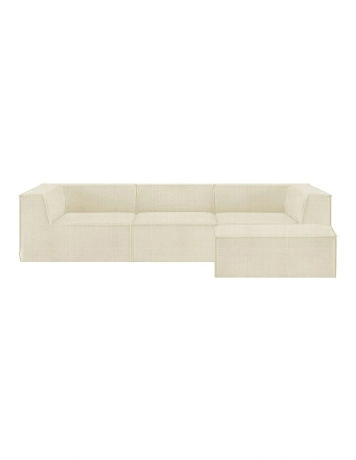 Novi 3-Seater Modular Sofa with Ottoman Non-Slip Bottom Lounge in Cream image 7
