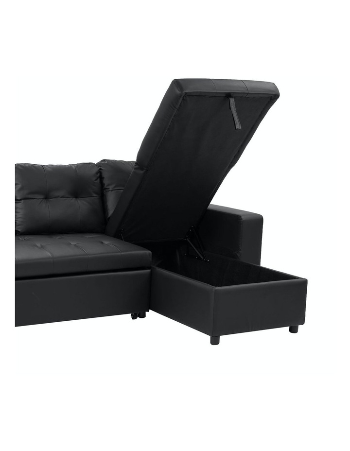 Laura Hill Sarantino Corner Sofa Bed Storage Chaise Couch Faux Leather Black Myer Laura Hill Sarantino Corner Sofa Bed, Leather Sofa Bed With Storage Chaise