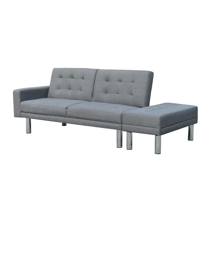Laura Hill Sarantino 3 Seater Linen Sofa Bed Convertible Couch With Ottoman Grey Myer Laura Hill Sarantino 3 Seater Linen, 2 Person Convertible Sofa Bed With Adjustable Backrest Footstool