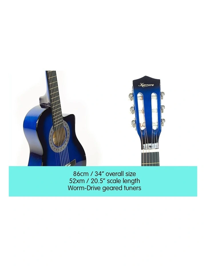 Acoustic Guitar Ideal Kids Gift 1/2 Size in Blue image 3