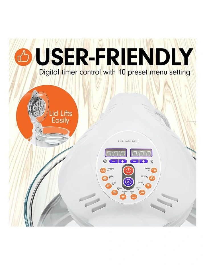 17l Digital Turbo Convection Oven Electric Cooker Air Frier 1400w Fat Free Cook image 4
