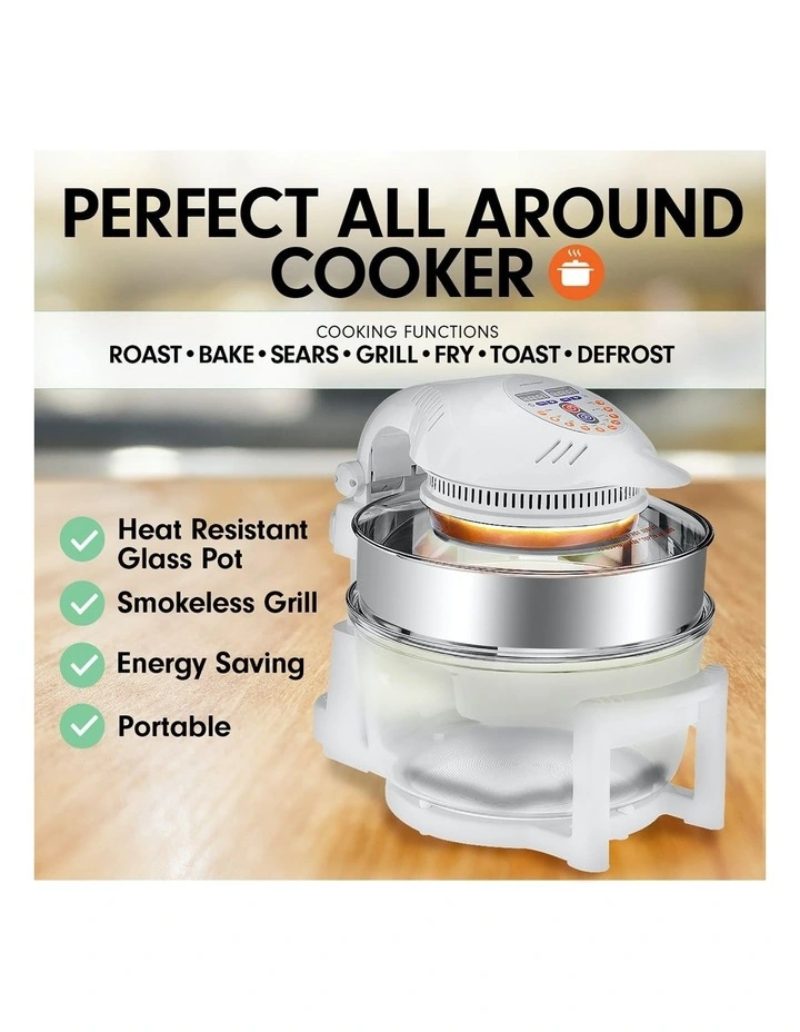 17l Digital Turbo Convection Oven Electric Cooker Air Frier 1400w Fat Free Cook image 6