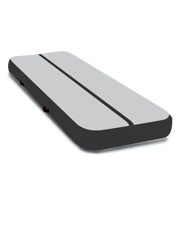 4m Inflatable Air Track Floor Exercise Gymnastics Tumbling Mat Yoga Grey Black