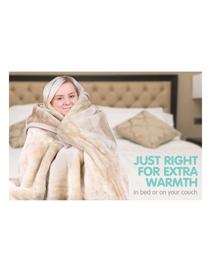 Laura Hill 220 X 240cm Mink Blanket Double Sided Queen Soft Plush Bed