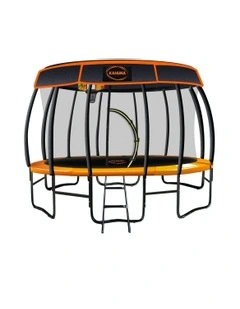 Trampoline 12ft Free Safety Net Spring Pad Roof Mat Ladder Basketball Orange