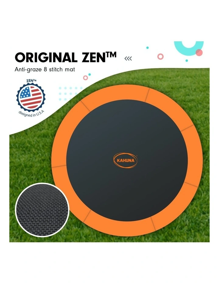 Trampoline 12ft Free Safety Net Spring Pad Roof Mat Ladder Basketball Orange image 3