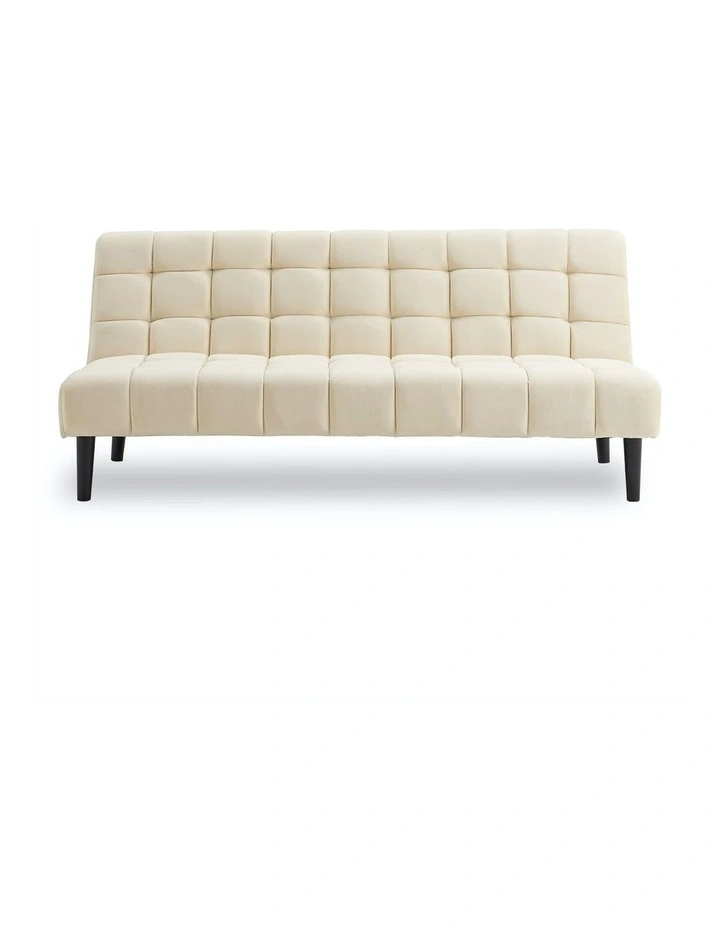 Faux Suede Fabric Sofa Bed Beige image 1