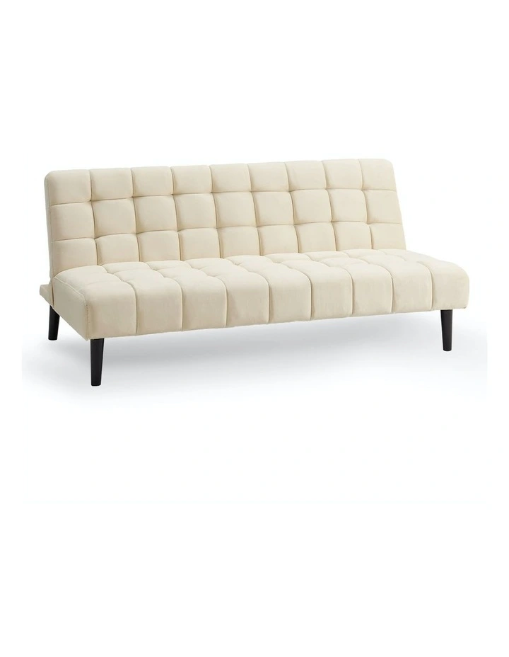 Faux Suede Fabric Sofa Bed Beige image 4