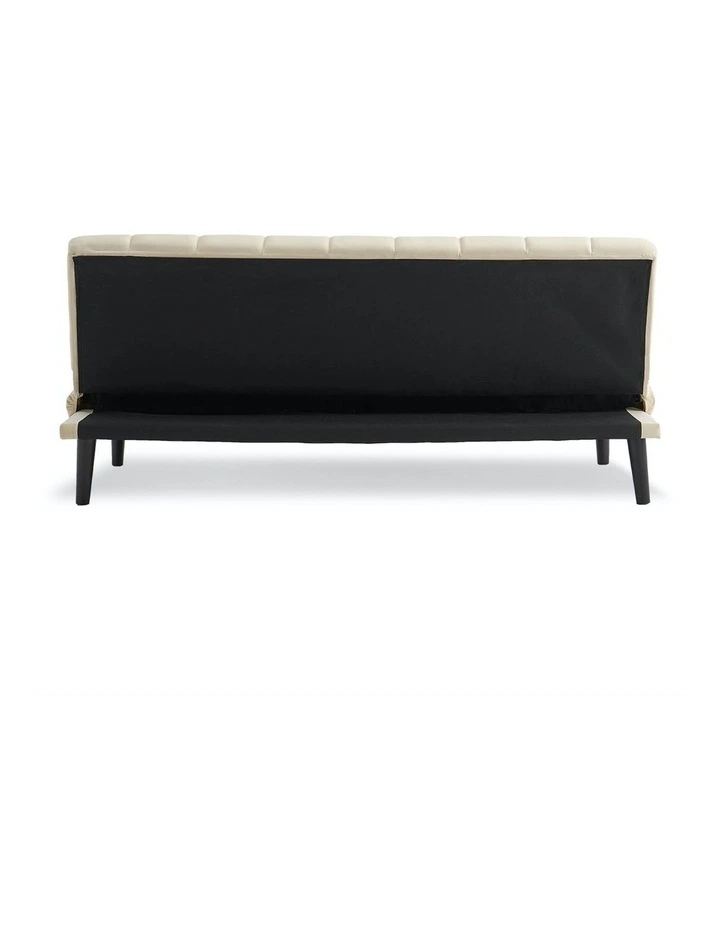 Faux Suede Fabric Sofa Bed Beige image 5