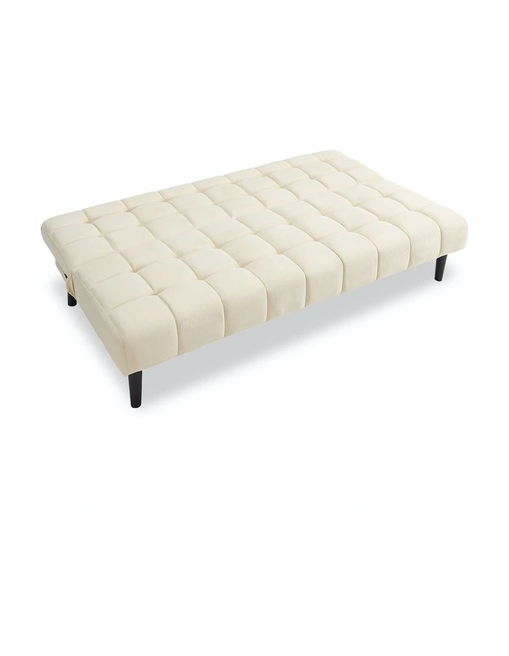 Faux Suede Fabric Sofa Bed Beige image 7