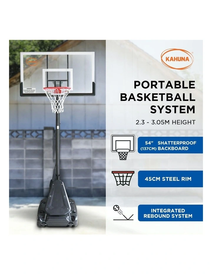 Kahuna Portable Basketball Ring Stand System Adjustable Height Rebounder Hoop image 2