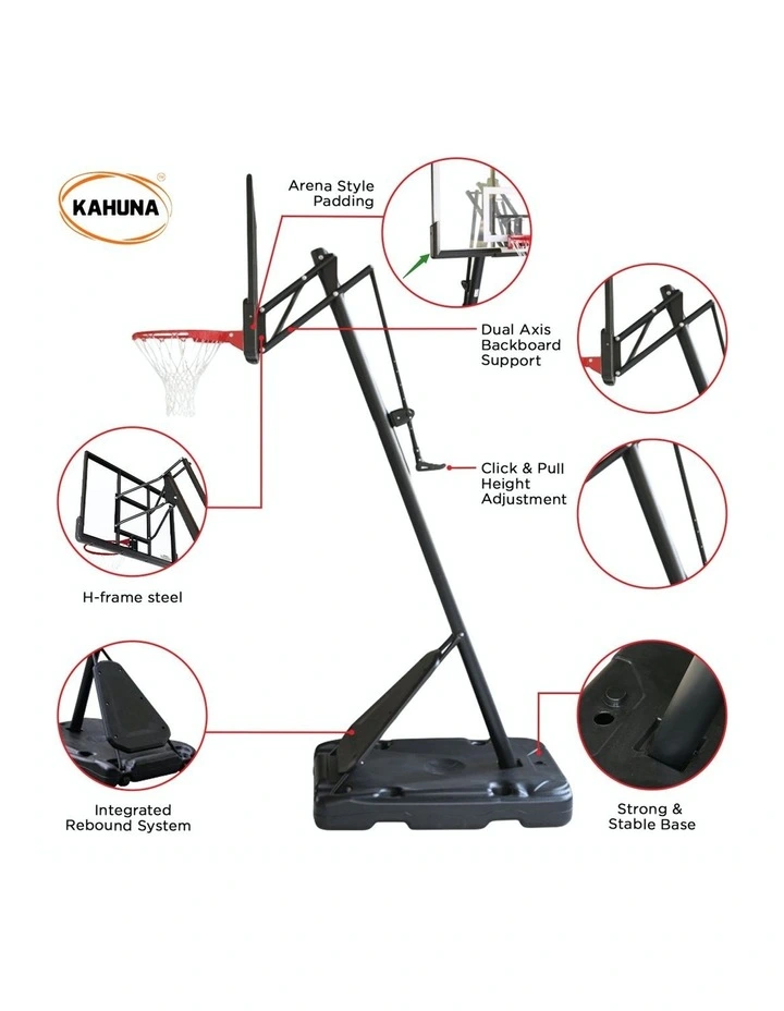 Kahuna Portable Basketball Ring Stand System Adjustable Height Rebounder Hoop image 3