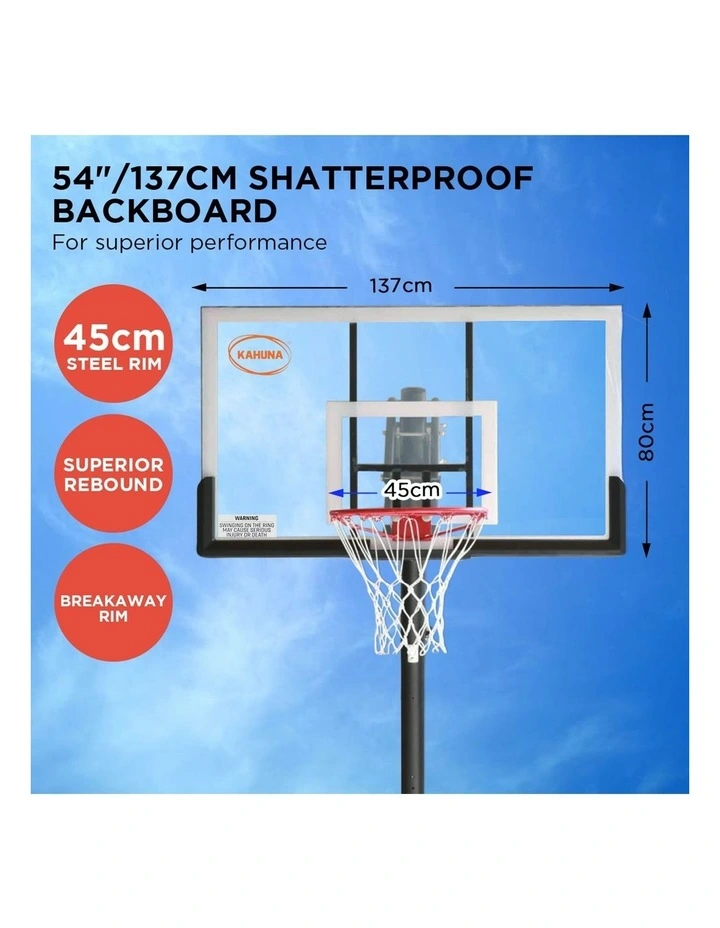 Kahuna Portable Basketball Ring Stand System Adjustable Height Rebounder Hoop image 7