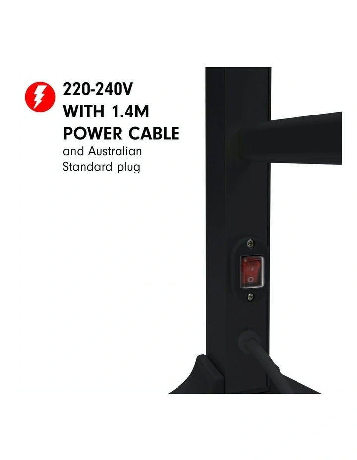 Heated Towel Rack 60W Black image 4