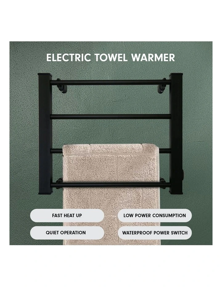 Heated Towel Rack 60W Black image 7
