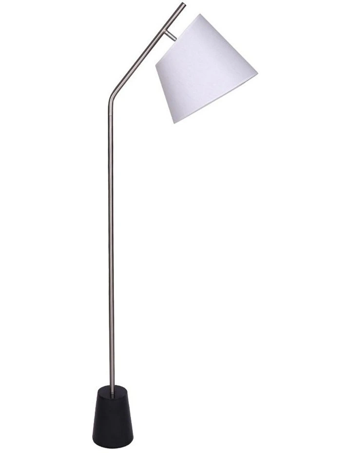 Metal Floor Lamp Nickel Finish With Black Marble Base image 1