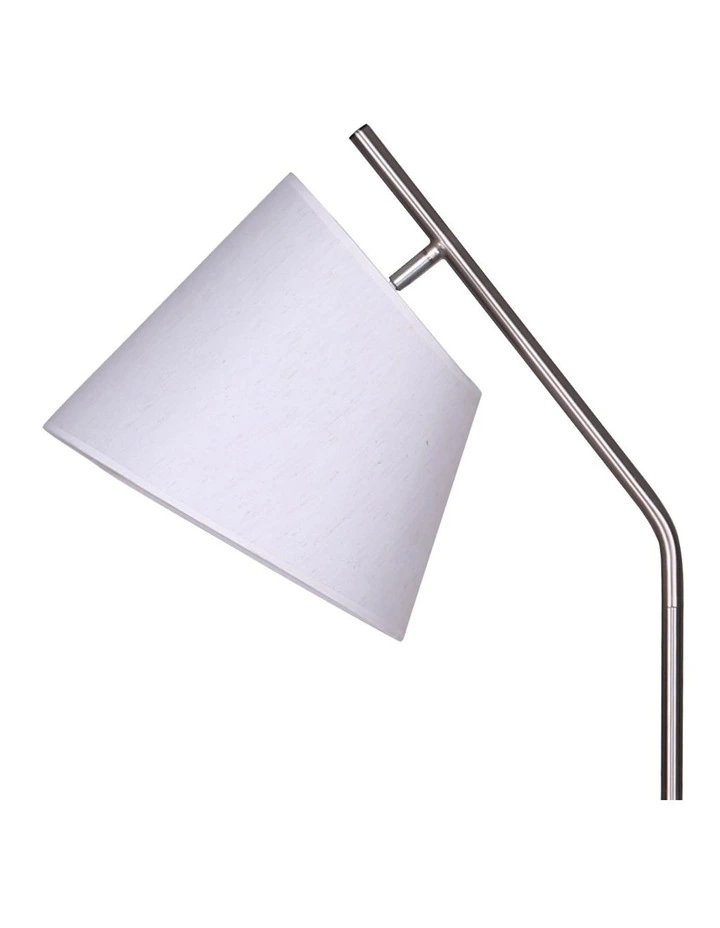Metal Floor Lamp Nickel Finish With Black Marble Base image 2