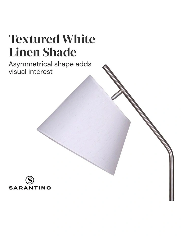 Metal Floor Lamp Nickel Finish With Black Marble Base image 6