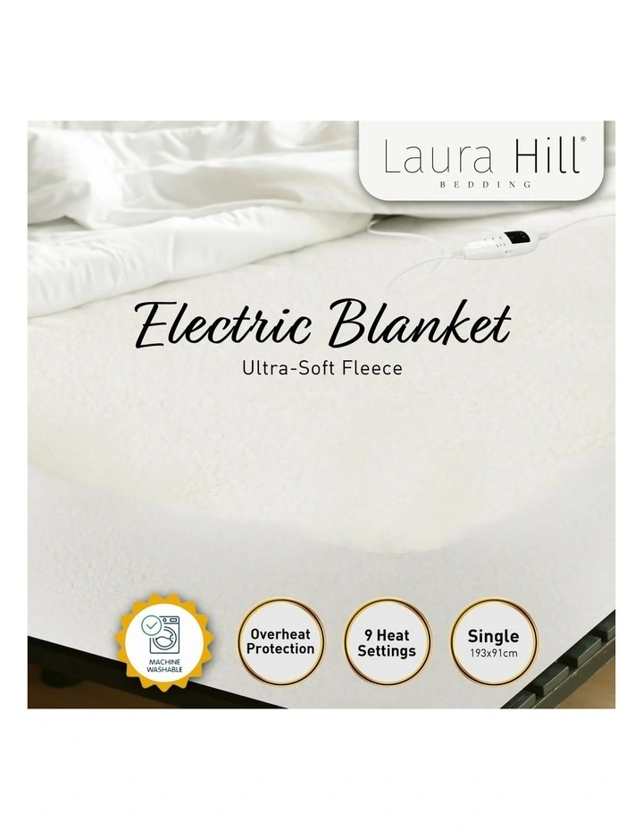Heated Electric Blanket Single In white image 2