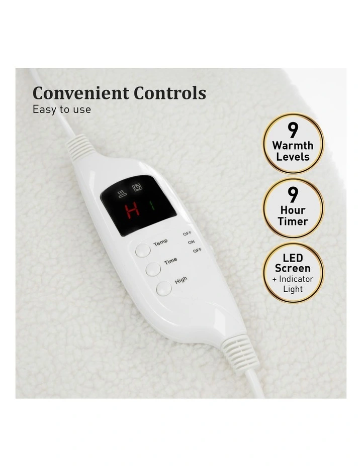 Heated Electric Blanket Single In white image 4
