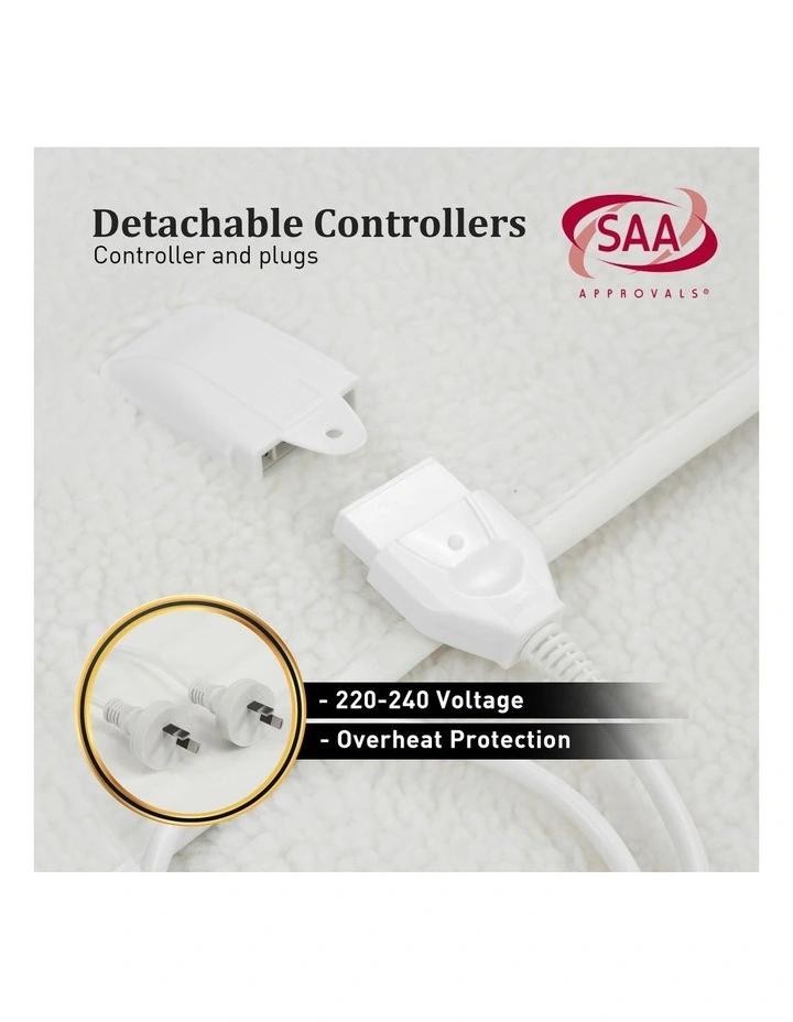 Heated Electric Blanket Single In white image 6