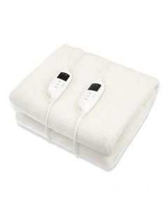 Electric Blanket Heated Fitted King In White