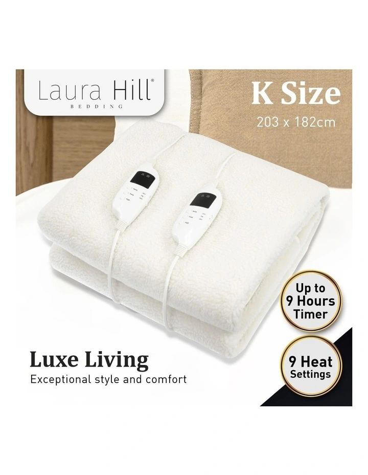Electric Blanket Heated Fitted King In White image 2