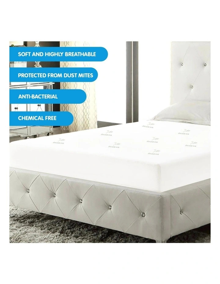 New Luxury Bamboo Comfortable Fully Fitted Bed Mattress Protector King Single image 4