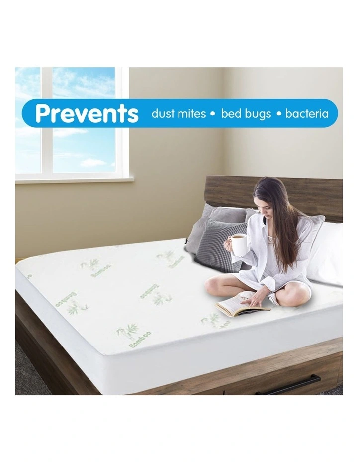 New Luxury Bamboo Comfortable Fully Fitted Bed Mattress Protector King Single image 5