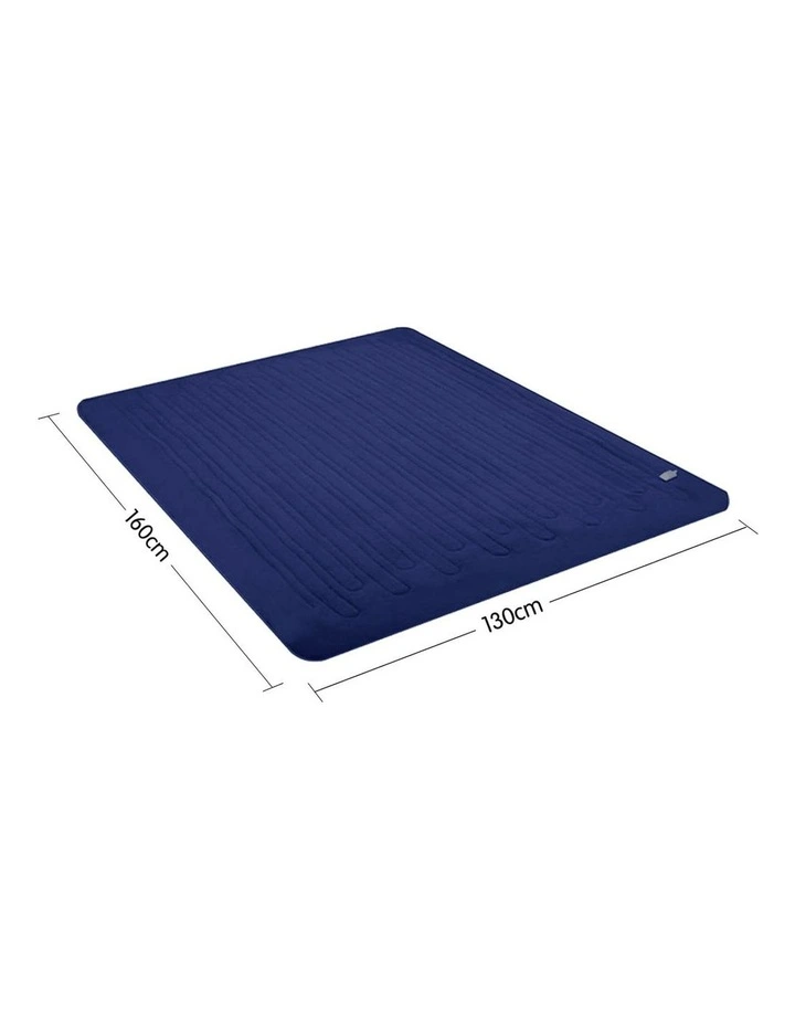 Heated Electric Blanket Warm Fleece in Winter Blue image 2
