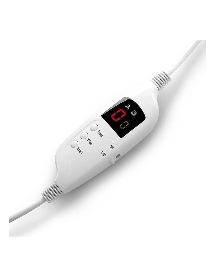Heated Electric Blanket Warm Fleece in Winter Blue image 2