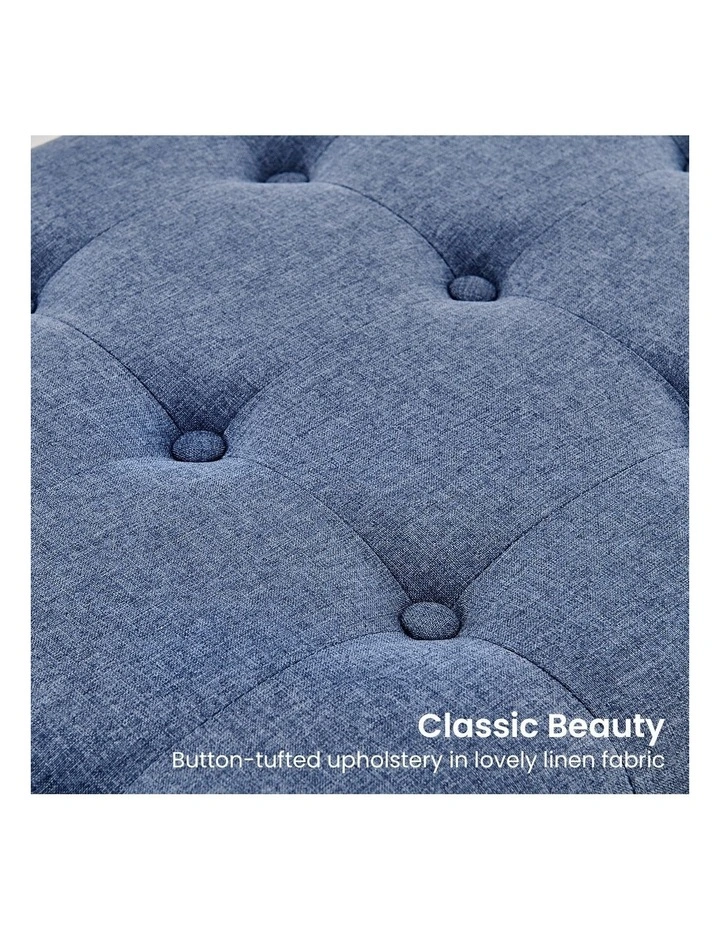 Cameron Button-Tufted Upholstered Bench in Blue image 5
