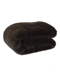 Faux Mink Quilt 600GSM Comforter Doona Duvet Super King in Black