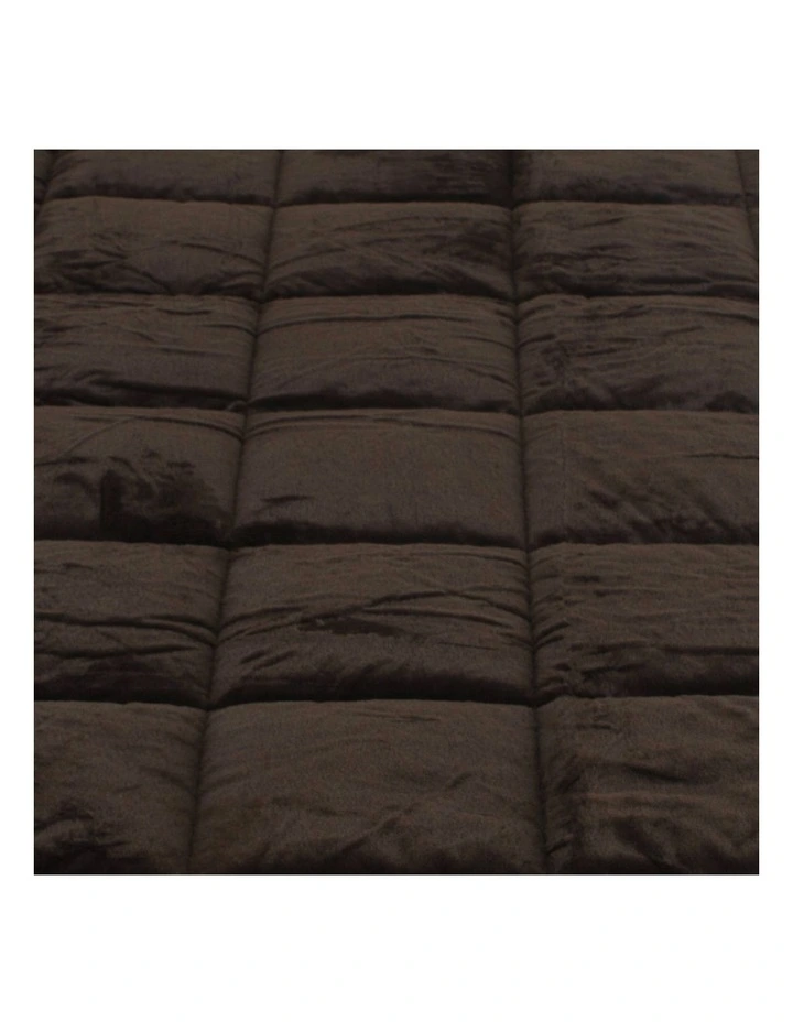 Faux Mink Quilt 600GSM Comforter Doona Duvet Super King in Black image 4