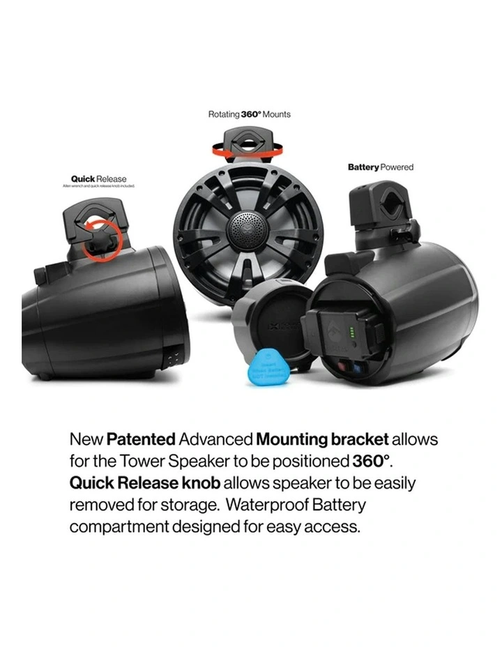 ExtremeTower Speakers TBB8 - 2 Battery Powered Bluetooth Amplified Tower Speakers 2pcs set image 3