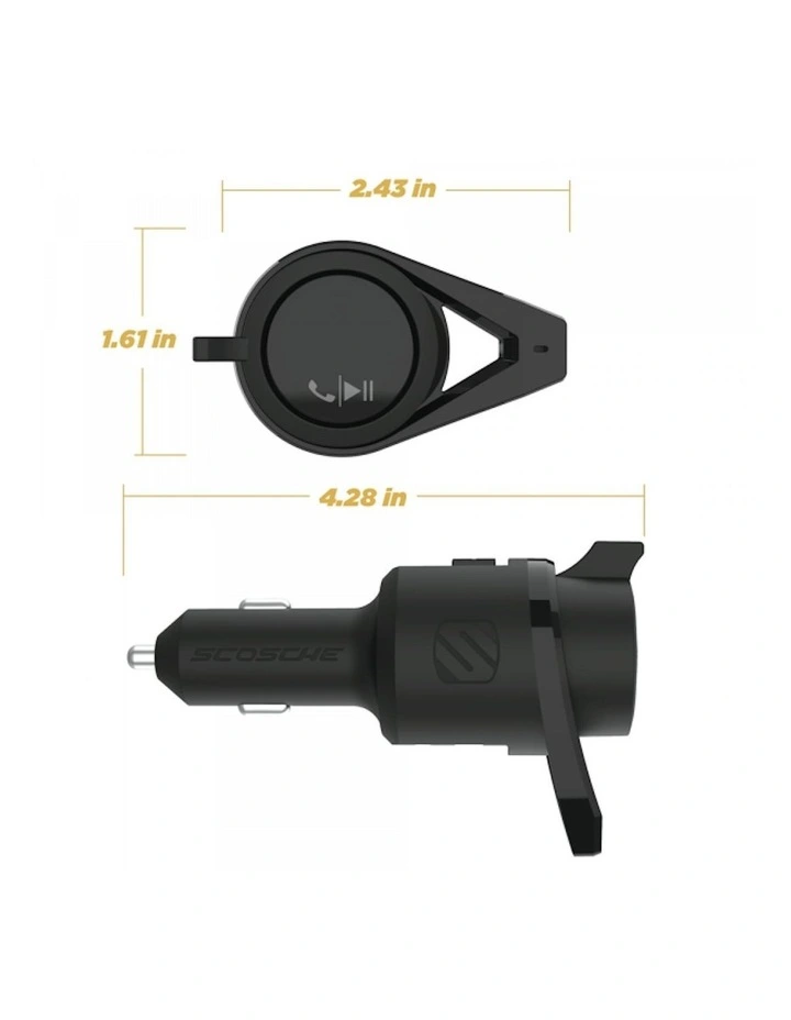 BTFreq Power Delivery Wireless Hands-Free Car Kit USB-C & USB-A Inputs in Black image 4