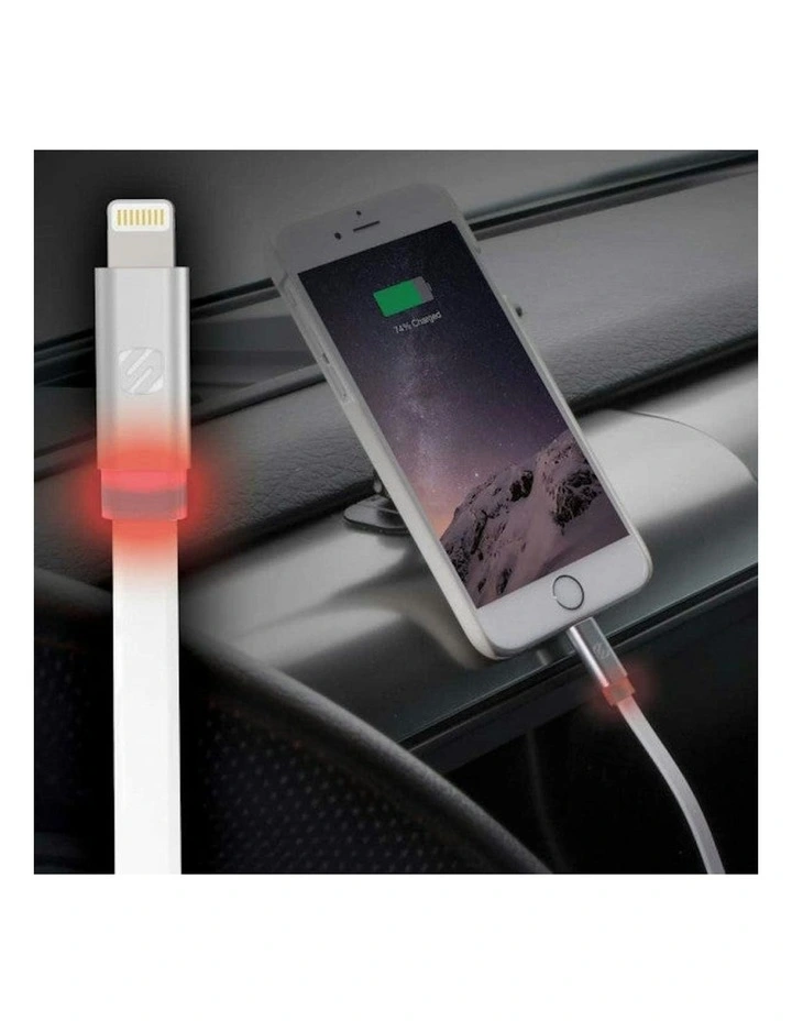 Charge & Sync Cable with Charge LED for Lightning USB Devices 3 ft Cable Length in White image 4