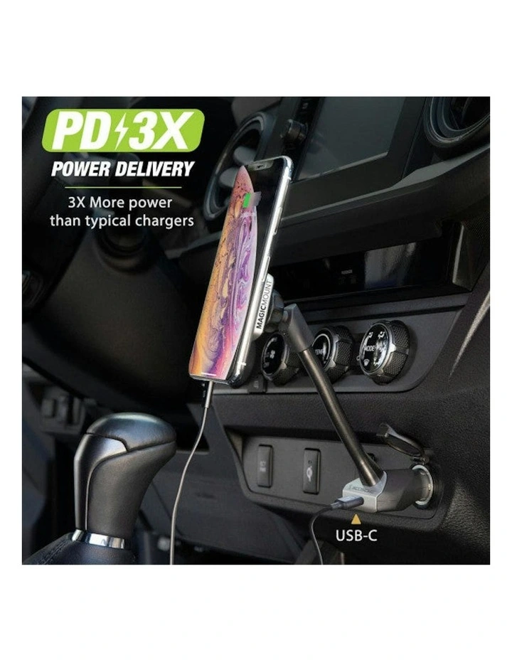 Magicmount Magnetic Pro Power Socket Mount With Usbc-Pd Charger Port in Black image 3