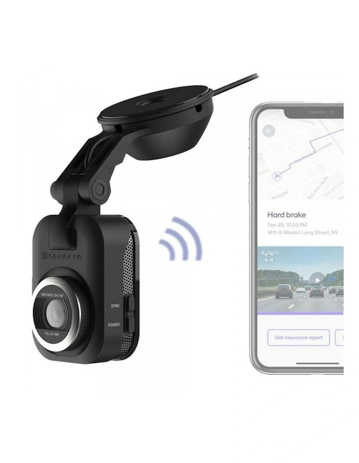 Dash Cam Nexar 1080p Sony Starvis Suction Mount 64GB SD in Black image 2